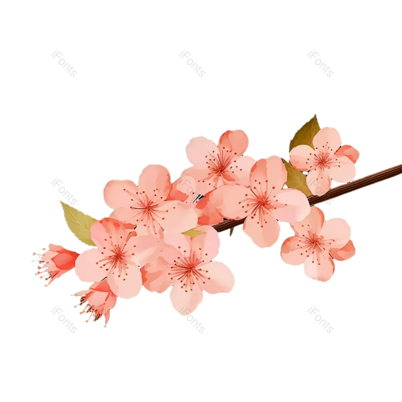 粉红色的花图片,黑色背景元素,樱花PNG,免抠素材